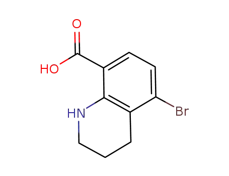 Molecular Structure of 928839-65-0 (8-Quinolinecarboxylic acid, 5-bromo-1,2,3,4-tetrahydro-)