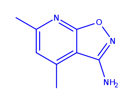 Molecular Structure of 916792-12-6 (4,6-DIMETHYLISOXAZOLO[5,4-B]PYRIDIN-3-AMINE)