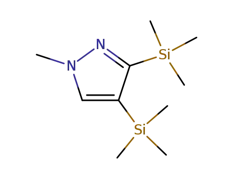 Molecular Structure of 92525-00-3 (1H-Pyrazole, 1-methyl-3,4-bis(trimethylsilyl)-)
