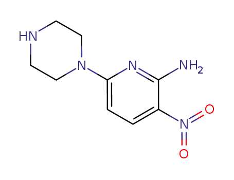 Molecular Structure of 918531-19-8 (2-Pyridinamine, 3-nitro-6-(1-piperazinyl)-)