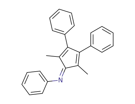 Molecular Structure of 477178-13-5 (Benzenamine,
N-(2,5-dimethyl-3,4-diphenyl-2,4-cyclopentadien-1-ylidene)-)