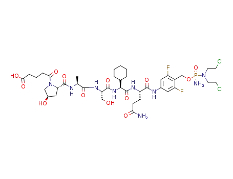 Molecular Structure of 1028745-89-2 (glutaryl-Hyp-Ala-Ser-Chg-Gln-NH-2,6-difluorobenzyl phosphoramide)