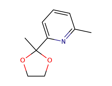 Molecular Structure of 1425936-72-6 (2-methyl-6-(2-methyl[1,3]dioxolan-2-yl)pyridine)