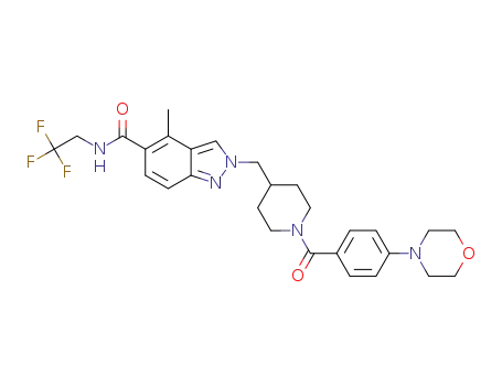 4-methyl-2-{[1-(4-morpholinobenzoyl)piperidin-4-yl]methyl}-N-(2,2,2-trifluoroethyl)-2H-indazole-5-carboxamide