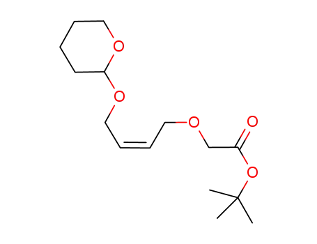 Molecular Structure of 475086-61-4 (2-[4-(2-tetrahydropyranyloxy)-(Z)-2-buten-1-yloxy]acetic acid tert-butyl ester)