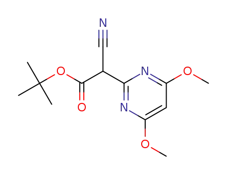 Molecular Structure of 1225226-84-5 (tert-butyl 2-cyano-2-(4,6-dimethoxypyrimidin-2-yl)acetate)