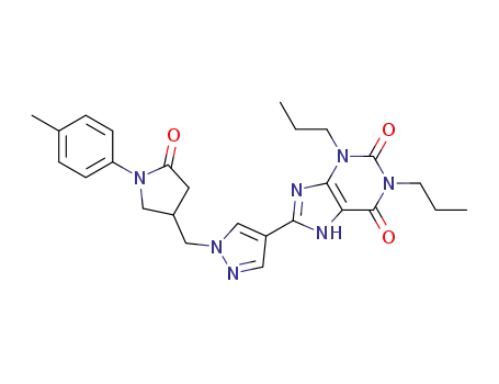 8-[1-(5-oxo-1-p-tolylpyrrolidin-3-ylmethyl)-1H-pyrazol-4-yl]-1,3-dipropyl-3,7-dihydropurine-2,6-dione