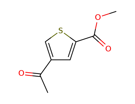 Molecular Structure of 88105-21-9 (2-Thiophenecarboxylic acid, 4-acetyl-, methyl ester)