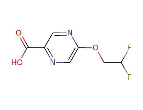 Molecular Structure of 1174323-38-6 (5-(2,2-difluoroethoxy)pyrazine-2-carboxylic acid)