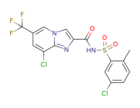 C<sub>16</sub>H<sub>10</sub>Cl<sub>2</sub>F<sub>3</sub>N<sub>3</sub>O<sub>3</sub>S