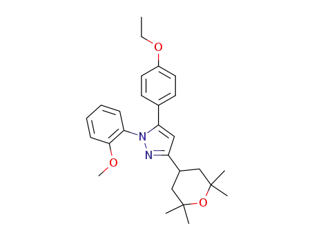 Molecular Structure of 1567334-37-5 (5-(4-ethoxyphenyl)-1-(2-methoxyphenyl)-3-(2,2,6,6-tetramethyltetrahydro-2H-pyran-4-yl)-1H-pyrazole)