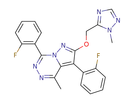 3,7-bis(2-fluorophenyl)-4-methyl-2-(2-methyl-2H-[1,2,4]triazol-3-ylmethoxy)pyrazolo[1,5-d][1,2,4]triazine