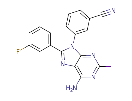 3-{6-amino-8-(3-fluorophenyl)-2-iodo-9H-9-purinyl}benzonitrile