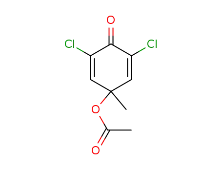 Molecular Structure of 61305-55-3 (2,5-Cyclohexadien-1-one, 4-(acetyloxy)-2,6-dichloro-4-methyl-)