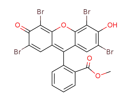 Molecular Structure of 127424-71-9 (2-(2,4,5,7-tetrabromo-6-hydroxy-3-oxo-3<i>H</i>-xanthen-9-yl)-benzoic acid methyl ester)