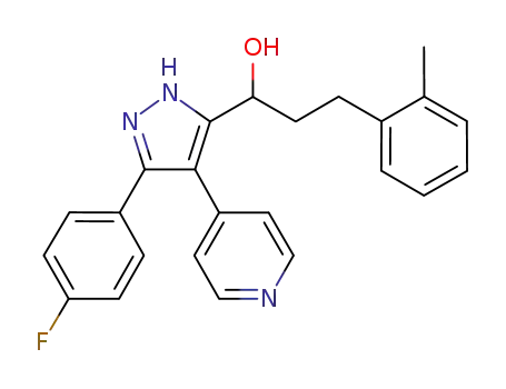 3<sup>(5)</sup>-(4-fluorophenyl)-5<sup>(3)</sup>-(1-hydroxy-3-(2-tolyl)propyl)-4-(4-pyridyl)-pyrazole