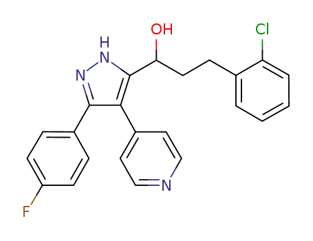 5<sup>(3)</sup>-[3-(2-chlorophenyl)-1-hydroxypropyl]-3<sup>(5)</sup>-(4-fluorophenyl)-4-(4-pyridyl)-pyrazole