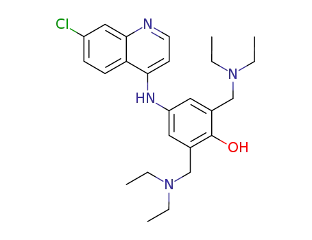 Molecular Structure of 59219-61-3 (4-(7'-chloroquinolin-4'-ylamino)-2,6-bis(diethylaminomethyl)phenol)