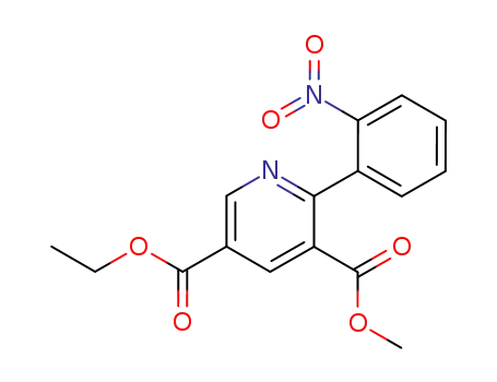 Molecular Structure of 244239-05-2 (2-(2-nitro-phenyl)-pyridine-3,5-dicarboxylic acid 5-ethyl ester 3-methyl ester)