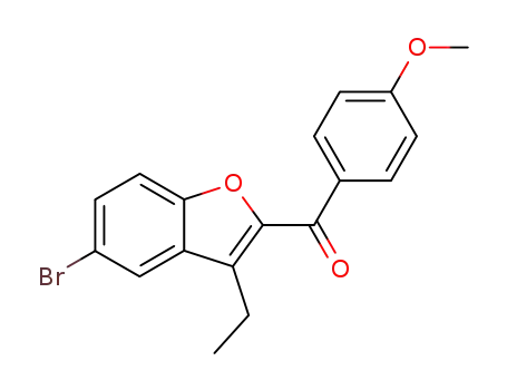 Molecular Structure of 108720-90-7 ((3-ethyl-5-bromo-benzofuran-2-yl)-(4-methoxy-phenyl)-ketone)