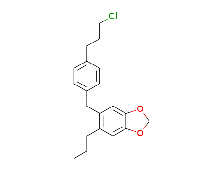 Molecular Structure of 114888-84-5 (5-[4-(3-chloro-propyl)-benzyl]-6-propyl-benzo[1,3]dioxole)