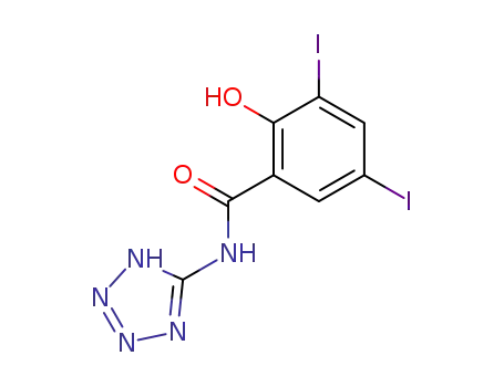 2-hydroxy-3,5-diiodo-benzoic acid-(1<i>H</i>-tetrazol-5-ylamide)