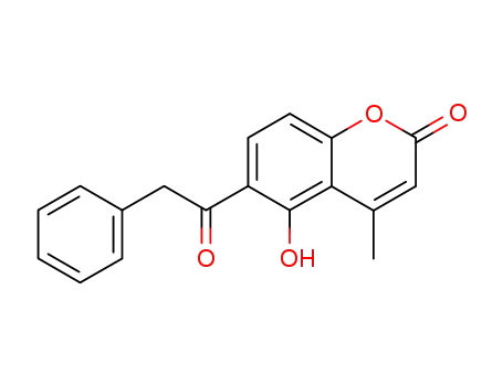 Molecular Structure of 23596-15-8 (5-hydroxy-4-methyl-6-phenylacetyl-coumarin)