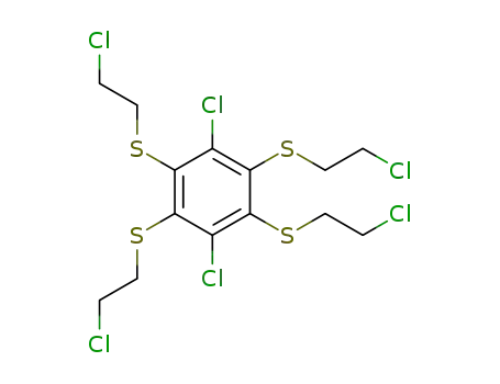 1,4-dichloro-2,3,5,6-tetrakis-(2-chloro-ethylsulfanyl)-benzene