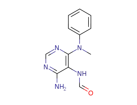 Molecular Structure of 108487-01-0 (<i>N</i>-[4-amino-6-(<i>N</i>-methyl-anilino)-pyrimidin-5-yl]-formamide)