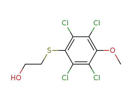 Molecular Structure of 109046-83-5 (2-(2,3,5,6-tetrachloro-4-methoxy-phenylsulfanyl)-ethanol)