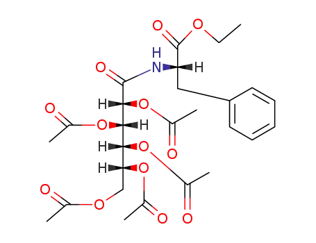 Molecular Structure of 71859-27-3 (<i>N</i>-(penta-<i>O</i>-acetyl-D-gluconoyl)-L-phenylalanine ethyl ester)