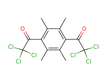 1,2,4,5-tetramethyl-3,6-bis-trichloroacetyl-benzene