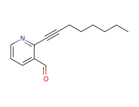 Molecular Structure of 222167-37-5 (2-(1-octyn-1-yl)pyridine-3-carboxaldehyde)