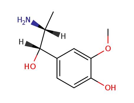 Molecular Structure of 10317-28-9 (Benzenemethanol, a-(1-aminoethyl)-4-hydroxy-3-methoxy-)