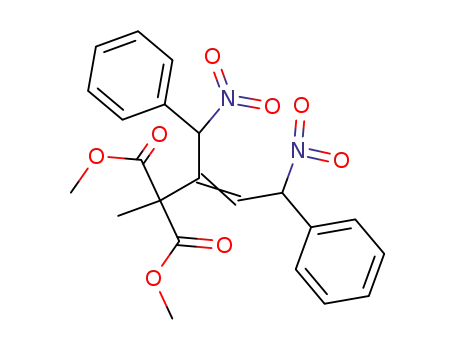 Molecular Structure of 914-10-3 (2-<1,1-Dimethoxycarbonyl-aethyl>-1,4-dinitro-1,4-diphenyl-but-2-en)
