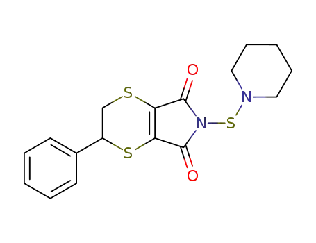 5H-1,4-Dithiino[2,3-c]pyrrole-5,7(6H)-dione,
2,3-dihydro-2-phenyl-6-(1-piperidinylthio)-