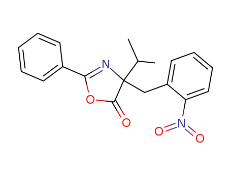 Molecular Structure of 55685-98-8 (5(4H)-Oxazolone, 4-(1-methylethyl)-4-[(2-nitrophenyl)methyl]-2-phenyl-)