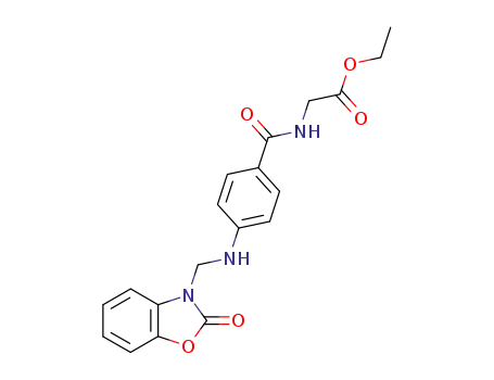 Glycine, N-[4-[[(2-oxo-3(2H)-benzoxazolyl)methyl]amino]benzoyl]-, ethyl
ester