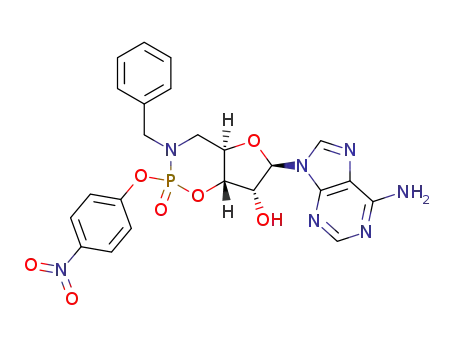(4a<i>R</i>)-6<i>t</i>-(6-amino-purin-9-yl)-3-benzyl-2ξ-(4-nitro-phenoxy)-2ξ-oxo-(4a<i>r</i>,7a<i>t</i>)-hexahydro-2λ<sup>5</sup>-furo[2,3-<i>e</i>][1,3,2]oxazaphosphinin-7<i>c</i>-ol
