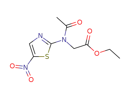 Molecular Structure of 38922-43-9 (<i>N</i>-acetyl-<i>N</i>-(5-nitro-thiazol-2-yl)-glycine ethyl ester)