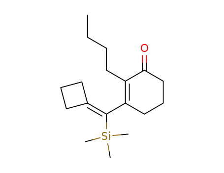 Molecular Structure of 88564-23-2 (2-Cyclohexen-1-one, 2-butyl-3-[cyclobutylidene(trimethylsilyl)methyl]-)