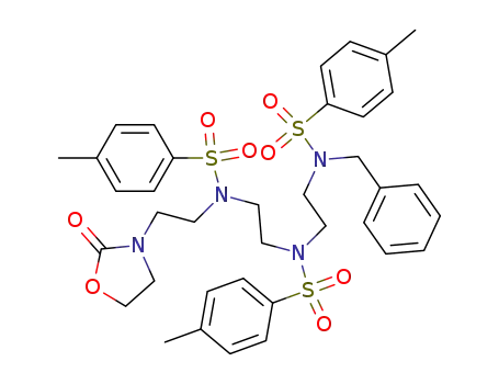 3-({2-[(2-{2-[benzyl-(toluene-4-sulfonyl)-amino]-ethyl}-(toluene-4-sulfonyl)-amino)-ethyl]-(toluene-4-sulfonyl)-amino}-ethyl)-oxazolidin-2-one