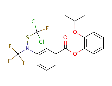 Molecular Structure of 53325-80-7 (3-[(Dichloro-fluoro-methylsulfanyl)-trifluoromethyl-amino]-benzoic acid 2-isopropoxy-phenyl ester)