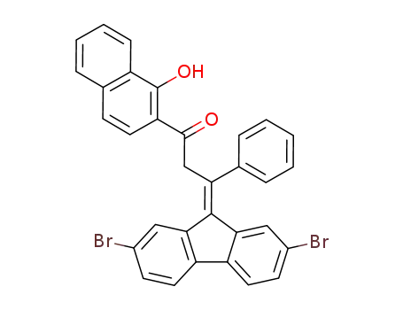 2-Hydroxy-3,4-benzo-ω-phenyl-ω-<2,7-dibrom-fluorenyliden-(9)>-propiophenon