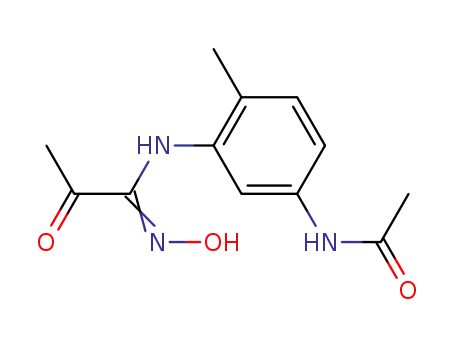 Molecular Structure of 33856-94-9 (N-{3-[(N-Hydroxy-2-oxo-propionimidoyl)-amino]-4-methyl-phenyl}-acetamide)