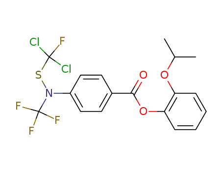 Molecular Structure of 53326-09-3 (4-[(Dichloro-fluoro-methylsulfanyl)-trifluoromethyl-amino]-benzoic acid 2-isopropoxy-phenyl ester)