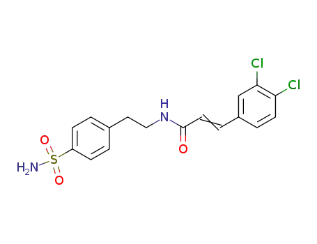 Molecular Structure of 25199-46-6 ((E)-3-(3,4-Dichloro-phenyl)-N-[2-(4-sulfamoyl-phenyl)-ethyl]-acrylamide)