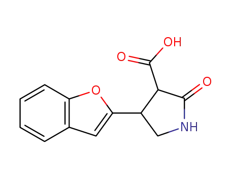 Molecular Structure of 88234-81-5 (3-Pyrrolidinecarboxylic acid, 4-(2-benzofuranyl)-2-oxo-)