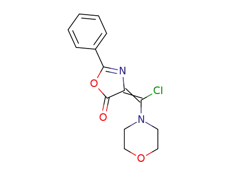 Molecular Structure of 61767-46-2 (5(4H)-Oxazolone, 4-(chloro-4-morpholinylmethylene)-2-phenyl-)