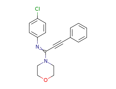 Molecular Structure of 34500-38-4 (4-[<i>N</i>-(4-chloro-phenyl)-3-phenyl-propynimidoyl]-morpholine)